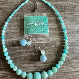 Jay King Aquamarine Beaded Necklace with matching earrings